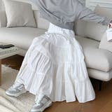 ティアードギャザーフレアロングスカート【韓国ファッション】【春夏新商品】 | Doula Doula | 詳細画像45 