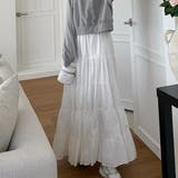 ティアードギャザーフレアロングスカート【韓国ファッション】【春夏新商品】 | Doula Doula | 詳細画像46 