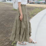ティアードギャザーフレアロングスカート【韓国ファッション】【春夏新商品】 | Doula Doula | 詳細画像48 