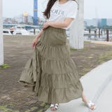 ティアードギャザーフレアロングスカート【韓国ファッション】【春夏新商品】 | Doula Doula | 詳細画像51 