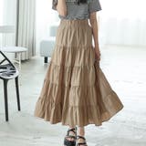 ティアードギャザーフレアロングスカート【韓国ファッション】【春夏新商品】 | Doula Doula | 詳細画像70 