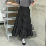 ティアードギャザーフレアロングスカート【韓国ファッション】【春夏新商品】 | Doula Doula | 詳細画像83 