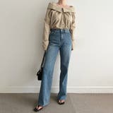 オフショルダーデザインシャツ【韓国ファッション】【春夏新商品】 | Doula Doula | 詳細画像3 