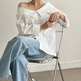 オフショルダーデザインシャツ【韓国ファッション】【春夏新商品】 | Doula Doula | 詳細画像22 