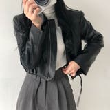 サイドリボンエコレザージャケット【韓国ファッション】 | Doula Doula | 詳細画像4 