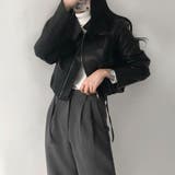 サイドリボンエコレザージャケット【韓国ファッション】 | Doula Doula | 詳細画像18 