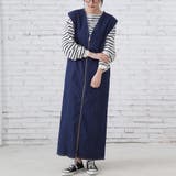 インディゴ | ジャンパースカート かっこいい Vネック | Doux Belle 