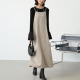 ライトベージュ | オールインワン スカート ワンピース | Doux Belle