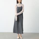 チャコールグレー | オールインワン スカート ワンピース | Doux Belle