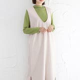 ベージュ（深Vネック） | ジャンパスカート 2タイプネック 深Vネック キーネック | Doux Belle 