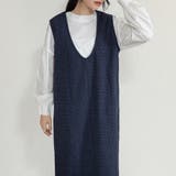 ネイビー（深Vネック） | ジャンパスカート 2タイプネック 深Vネック キーネック | Doux Belle 