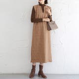 ブラウン（キーネック） | ジャンパスカート 2タイプネック 深Vネック キーネック | Doux Belle 