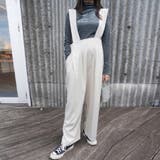 アイボリー | ツイルハイウエストサロペット ボトムス サロペ | Doux Belle 