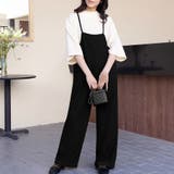 ブラック | オールインワン・サロペット ロング レディースファッション | Doux Belle 