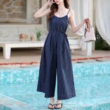 ネイビー | ワイドパンツサロペット | Doux Belle 