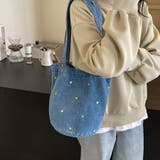 花柄デザインデニムトートバッグ | Doux Belle  | 詳細画像1 