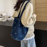 花柄デザインデニムトートバッグ | Doux Belle  | 詳細画像5 