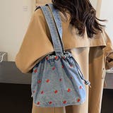 チェリー柄巾着デニムバッグ | Doux Belle | 詳細画像3