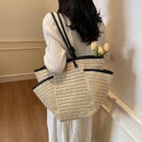 ベージュ | ストロー風トートバッグ | Doux Belle