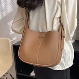 ブラウン | ミニバック付き×カーブラインフェイクレザーバック レディース バッグ | Doux Belle 