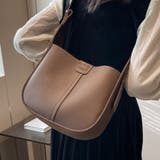 ダークブラウン | ミニバック付き×カーブラインフェイクレザーバック レディース バッグ | Doux Belle 