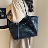 ブラック | 編み込みトートバッグ レディース バッグ | Doux Belle 