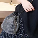 ブラック | ラインストーン巾着ミニショルダーバッグ レディース バッグ | Doux Belle