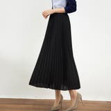ブラック | プリーツスカート 秋 ロング丈スカート | Doux Belle 