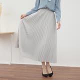 グレー | プリーツスカート 秋 ロング丈スカート | Doux Belle 