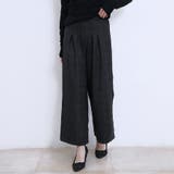 ウエストゴムチェックダークグレー | パンツ ワイドパンツ ボトムス | Doux Belle 