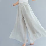ベージュ | ガウチョパンツ ロング ワイドパンツ レディース | Doux Belle