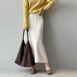 ベージュ | ニットAラインスカート ボトムス フレア | Doux Belle 