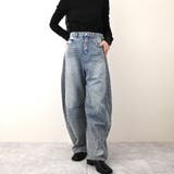 ポケット付き バルーン風シルエット カーブ デニム | Doux Belle  | 詳細画像1 