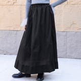 ブラック | Aラインシアーフレアスカート | Doux Belle 