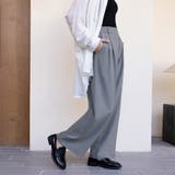 ライトグレー | ワイドシルエットスラックスパンツ | Doux Belle 