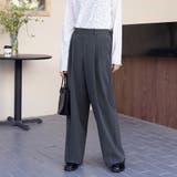 ダークグレー | ワイドシルエットスラックスパンツ | Doux Belle 