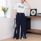 ダメージバギーデニムパンツ | Doux Belle  | 詳細画像9 