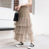 チェックベージュ | 2typeチュールロングスカート | Doux Belle 