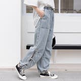 サイドリボンバギーデニムパンツ | Doux Belle | 詳細画像2
