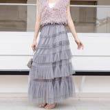 グレー | シアーティアードロングスカート | Doux Belle 