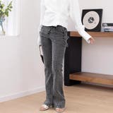 グレー | 3つボタンフレアデニムパンツ | Doux Belle