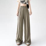 グレージュ | ハイウエストロングパンツ | Doux Belle