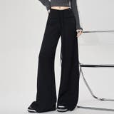 ブラック | ハイウエストワイドスエットパンツ | Doux Belle