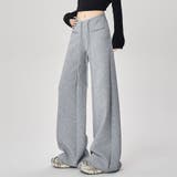 グレー | ハイウエストワイドスエットパンツ | Doux Belle