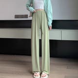 グリーン | ストレートルーズパンツ | Doux Belle 