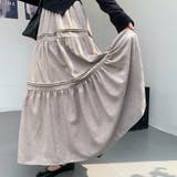 グレージュ | ティアードロングスカート | Doux Belle 