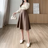 Aラインシルエットフレアミディアム丈スカート | Doux Belle  | 詳細画像8 