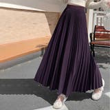 ダークパープル | ハイウエストプリーツロングスカート | Doux Belle