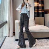 ドット柄フレアニットパンツ | Doux Belle  | 詳細画像5 