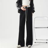 ブラック | ドロスト付きスウェットパンツ | Doux Belle 